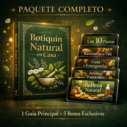 🌿 Botiquín Natural en Casa — Guía Completa de Remedios  con Plantas + 5 Bonos Exclusivos 🌿